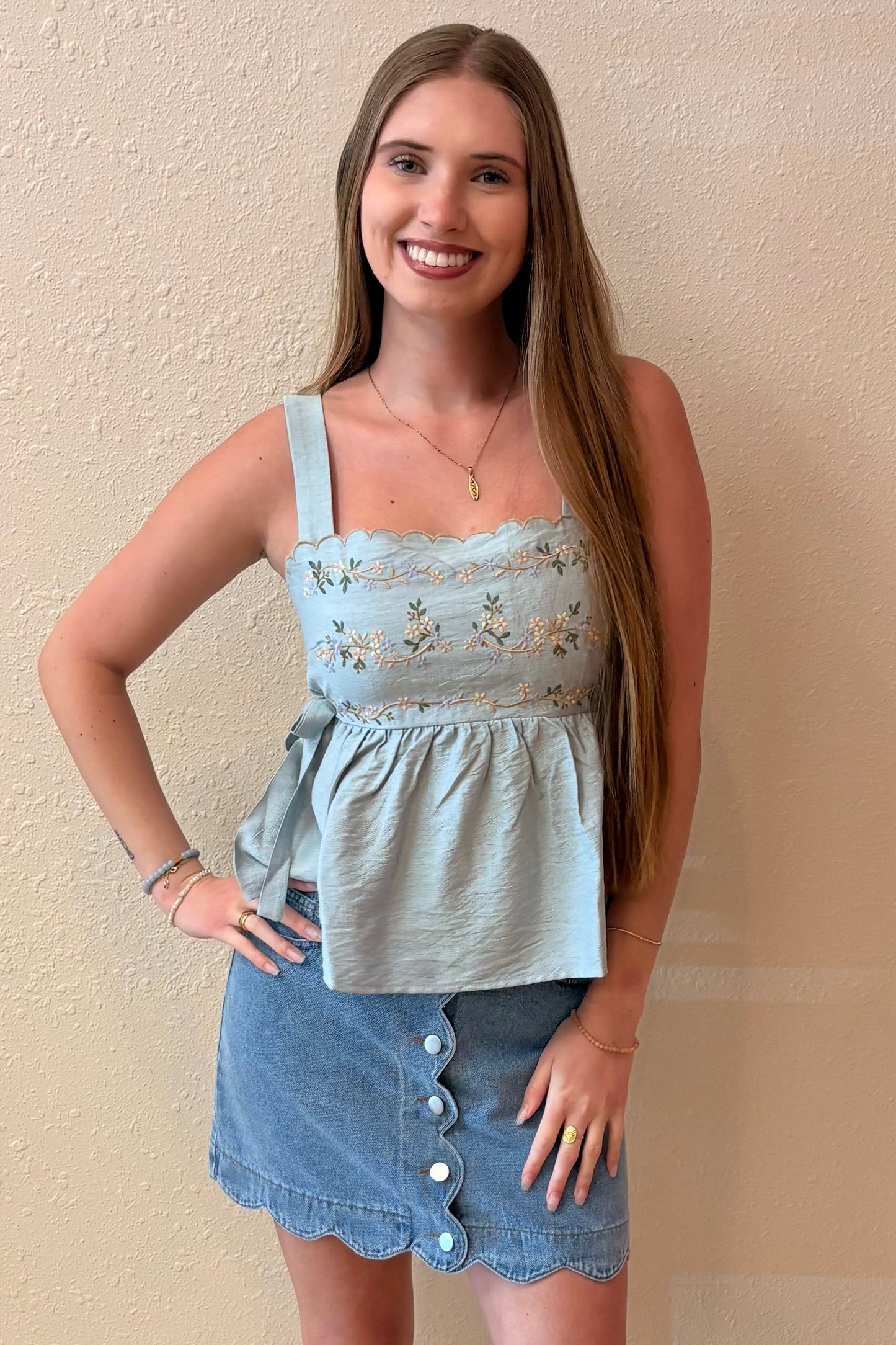 Eloise Embroidered Tank Top