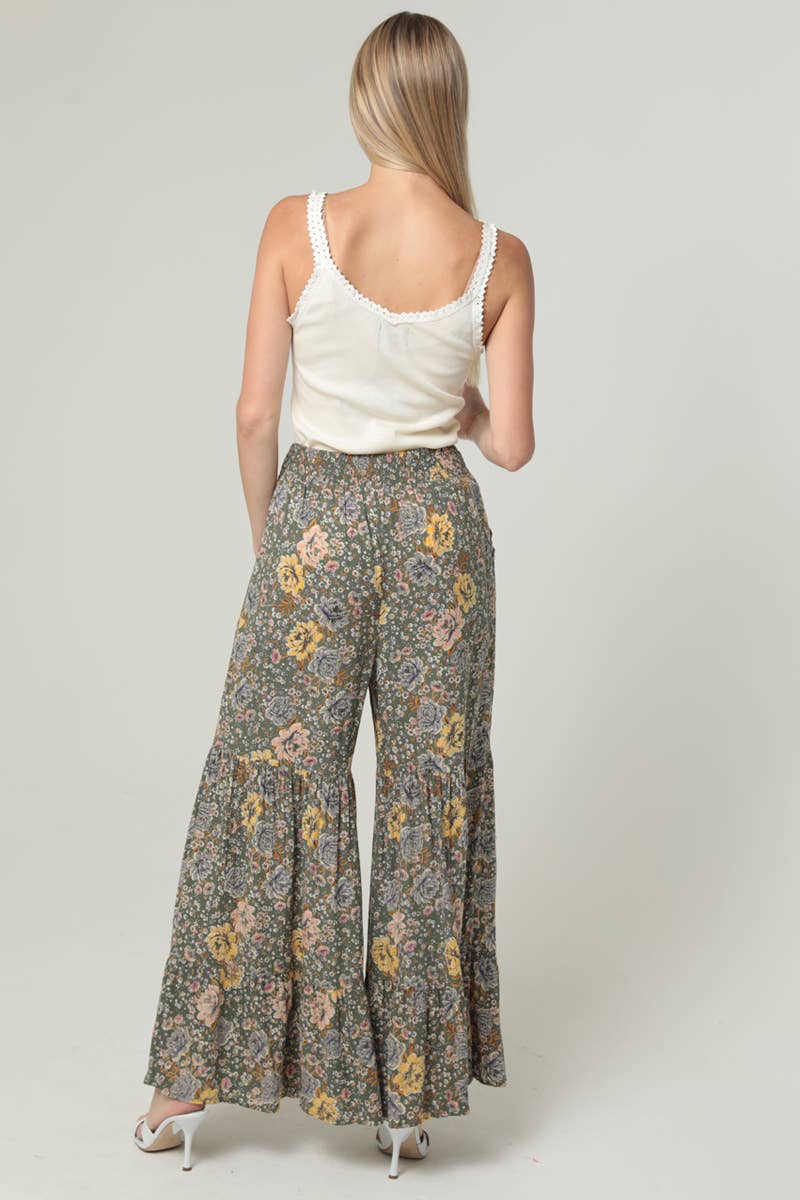Reese Flare Leg Floral Print Pants
