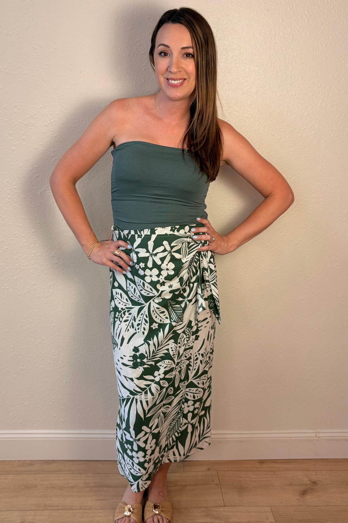 Madeira Tropical Print Wrap Skirt