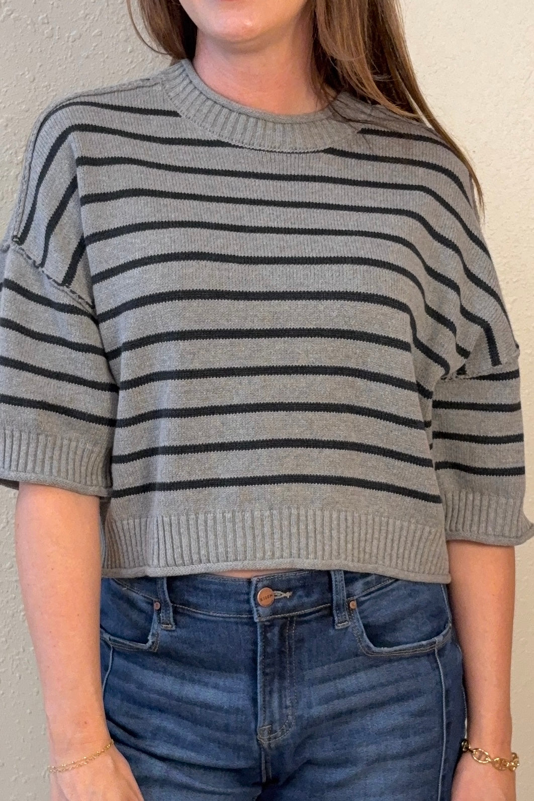 Ramona Exposed Seam Striped Sweater