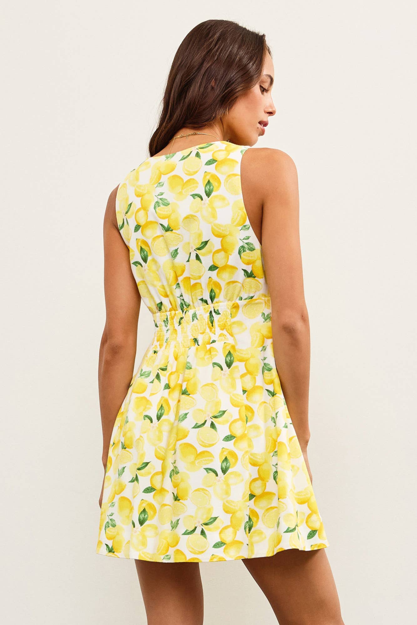 Lemon V Neck Mini Dress