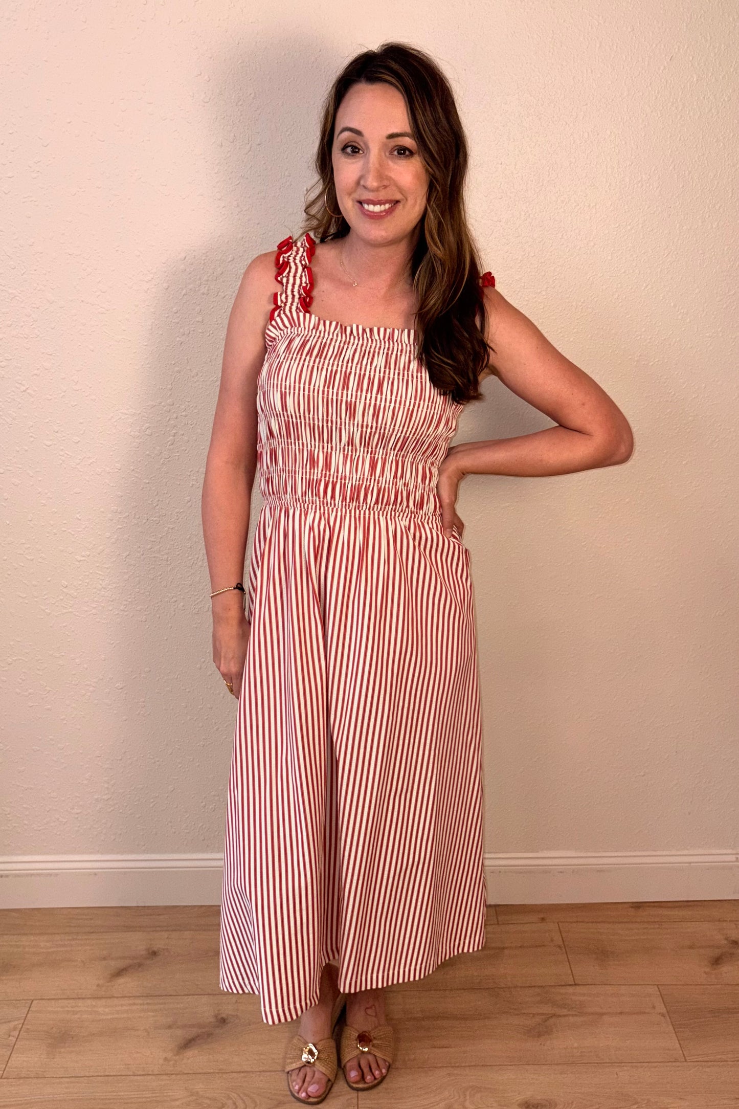 Poppy Smocked Stripe Maxi Dress