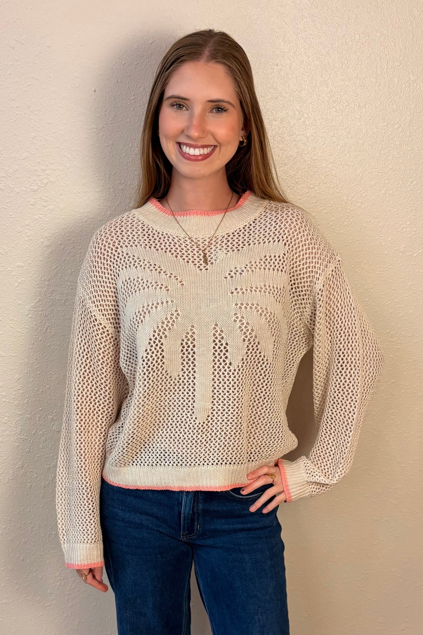 Parker Palm Tree Crochet Sweater