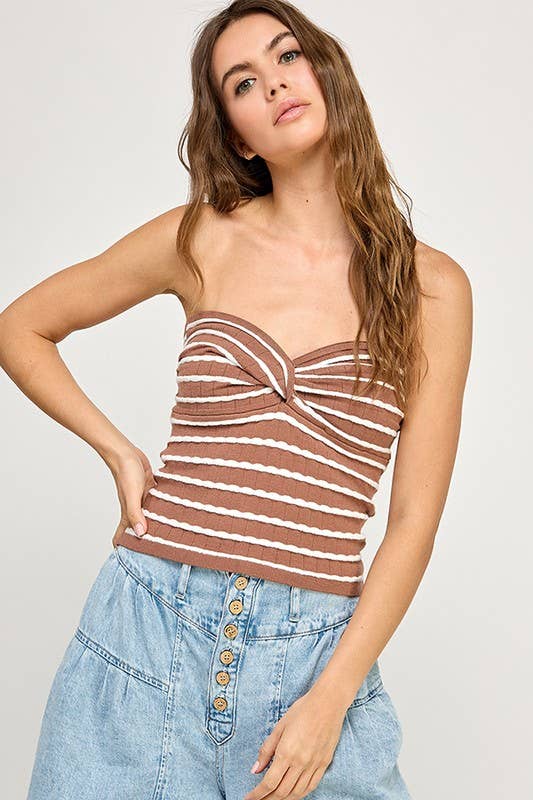 Zoe Twist Front Sweater Tube Top