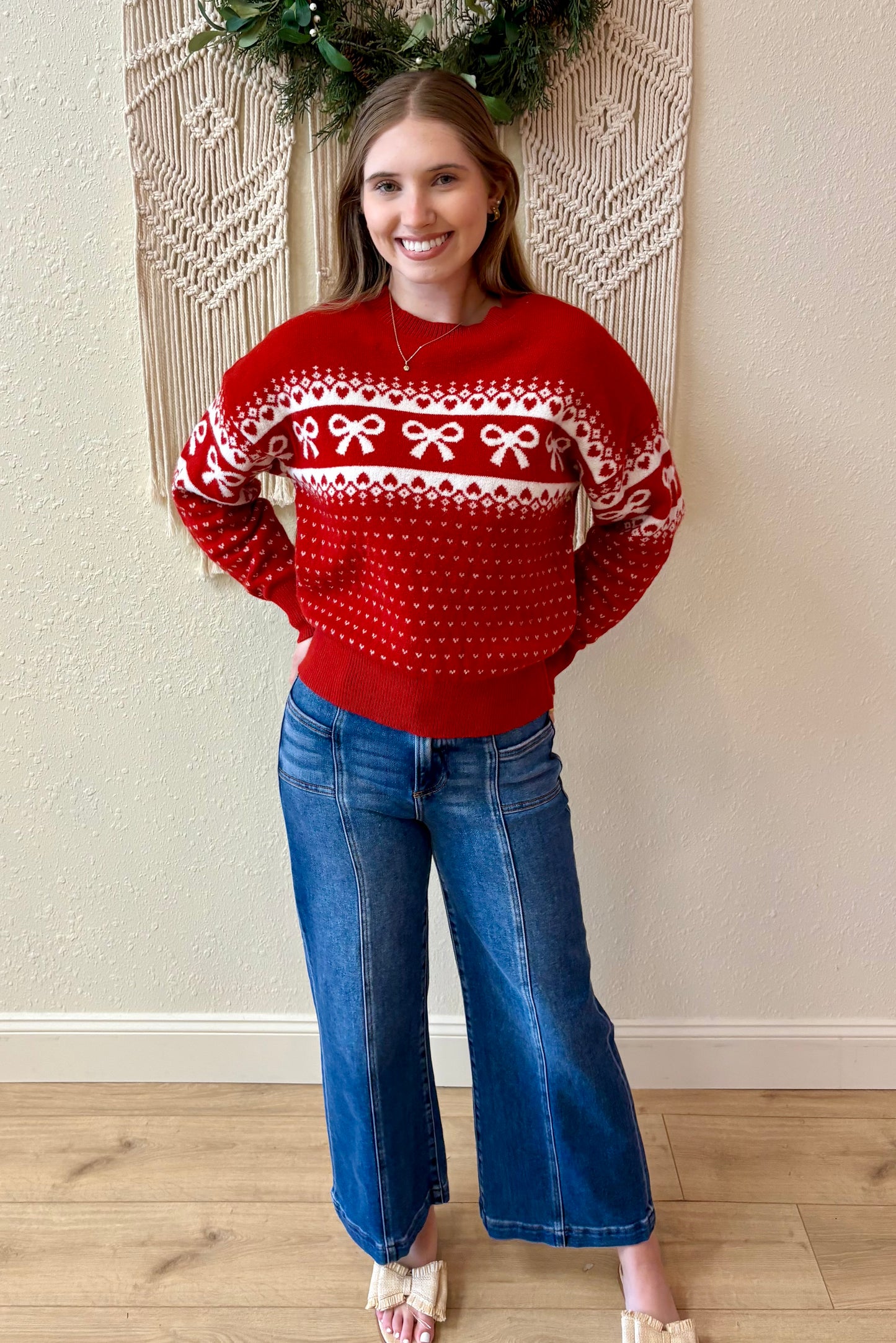 Belle Bow and Heart Sweater