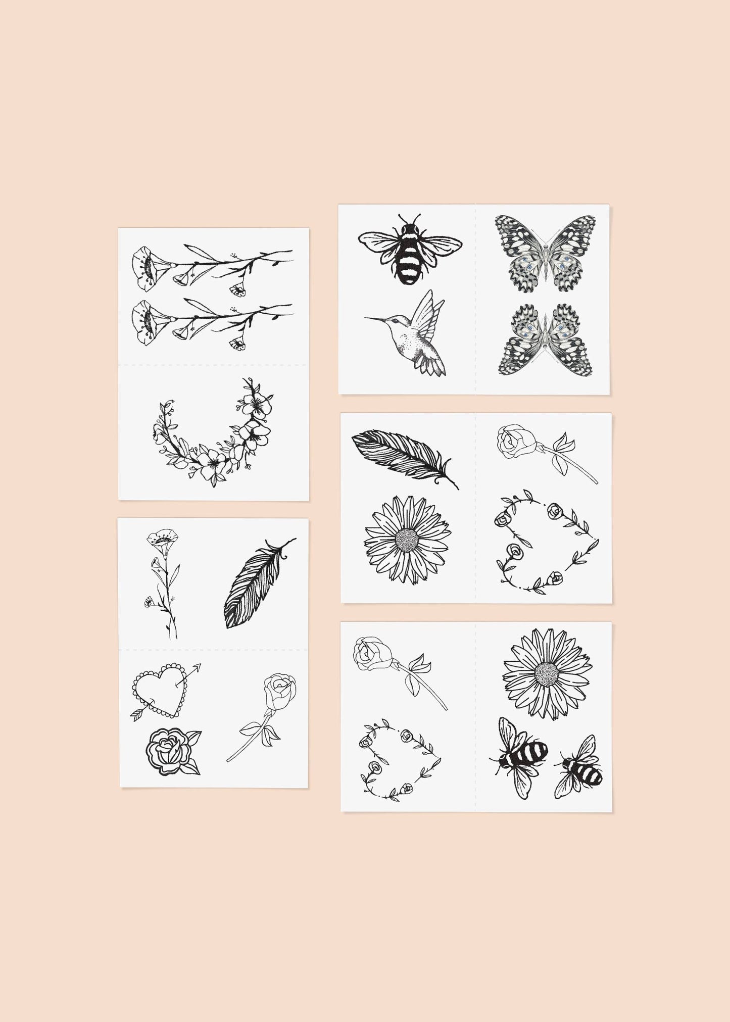 Embroidered Temporary Tattoo Pack