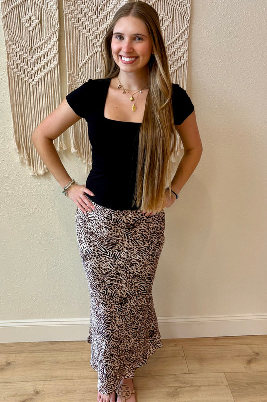 Emma Leopard Print Maxi Skirt