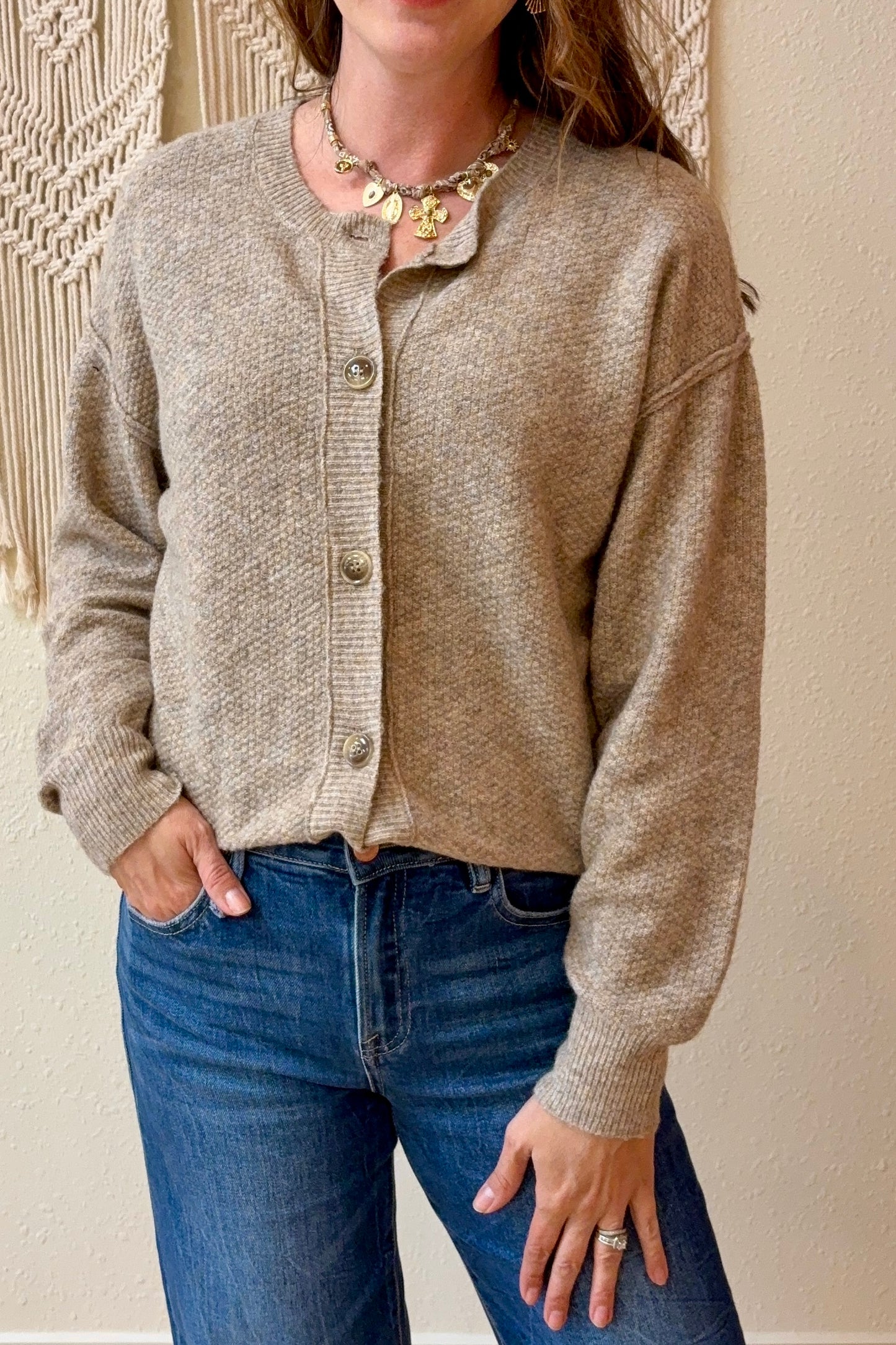 Madelyn Exposed Seam Cardigan Sweater
