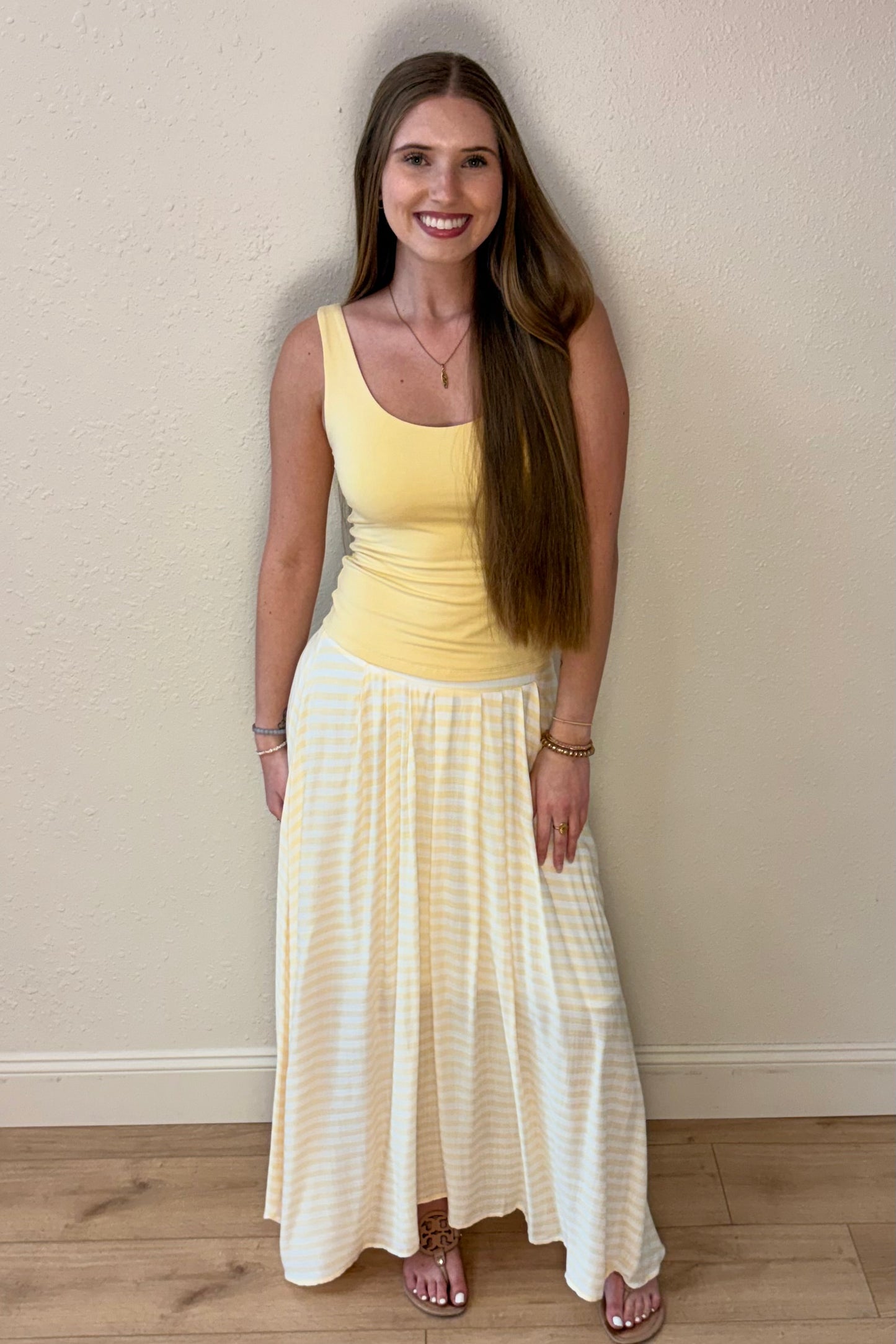 Camila Yellow Stripe Maxi Skirt