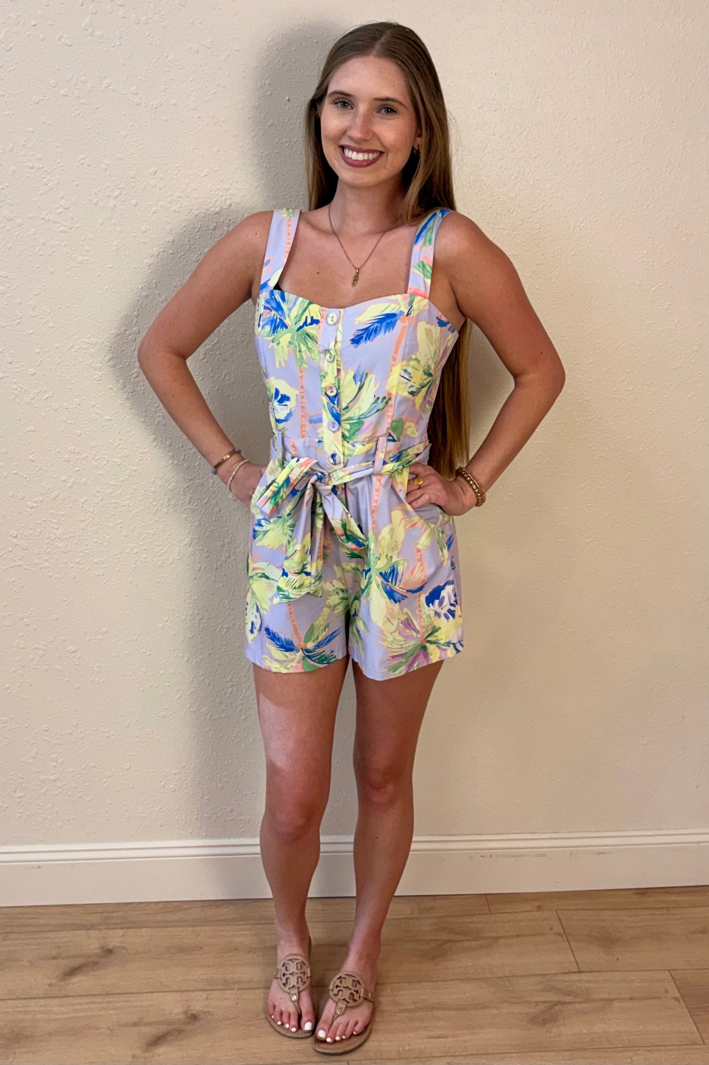 Mia Tropical Print Romper