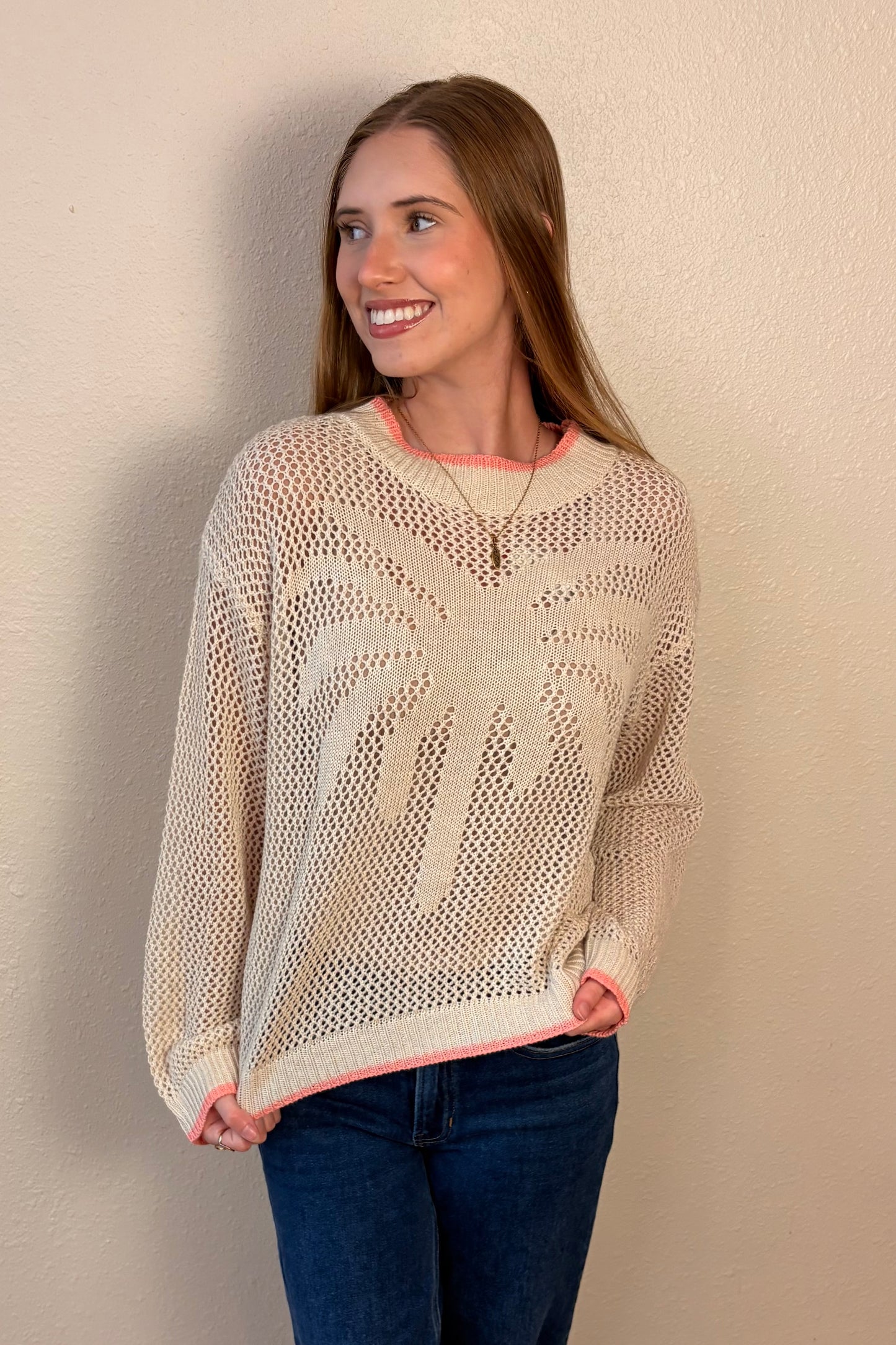 Parker Palm Tree Crochet Sweater