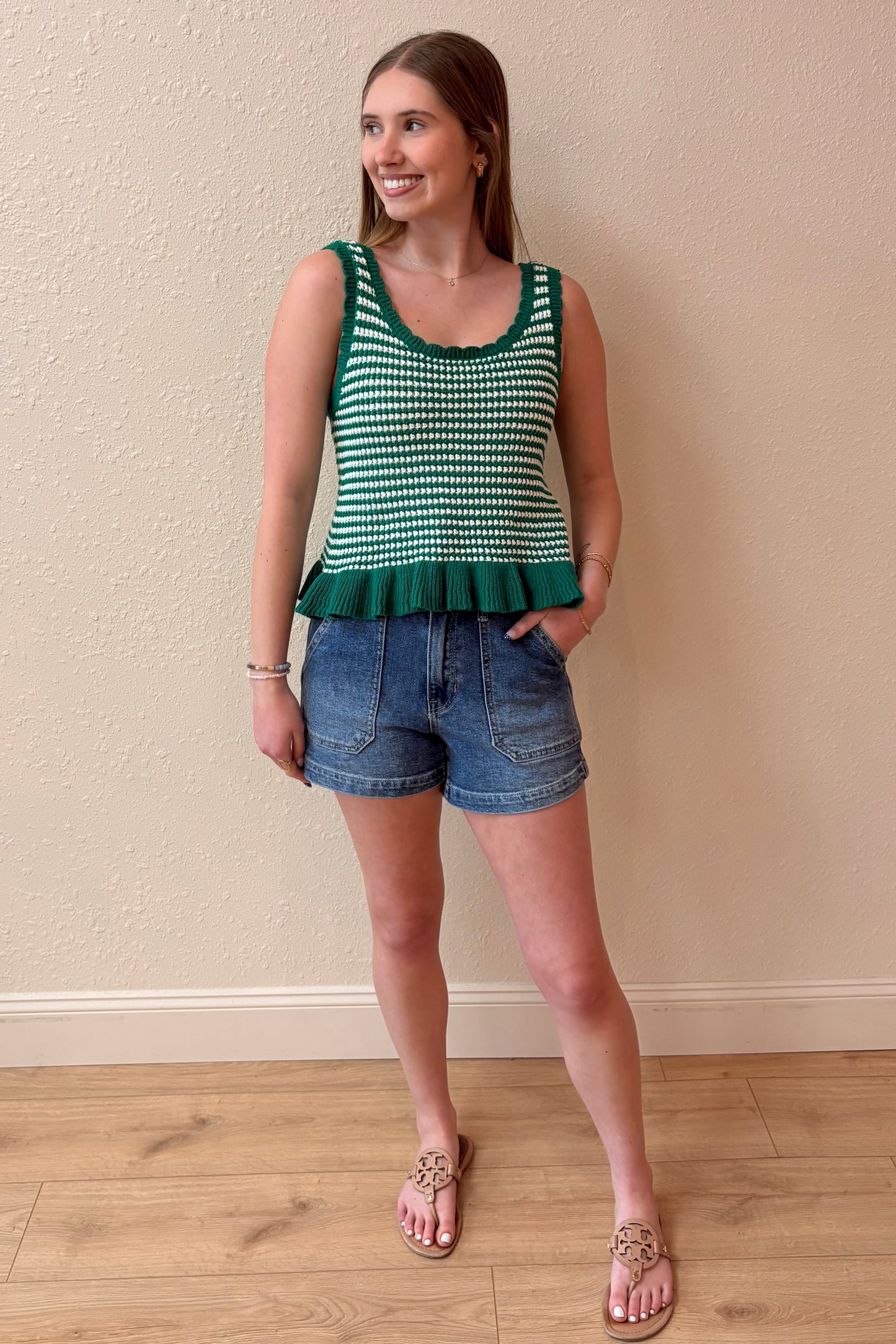 Fiona Crochet Peplum Tank Top