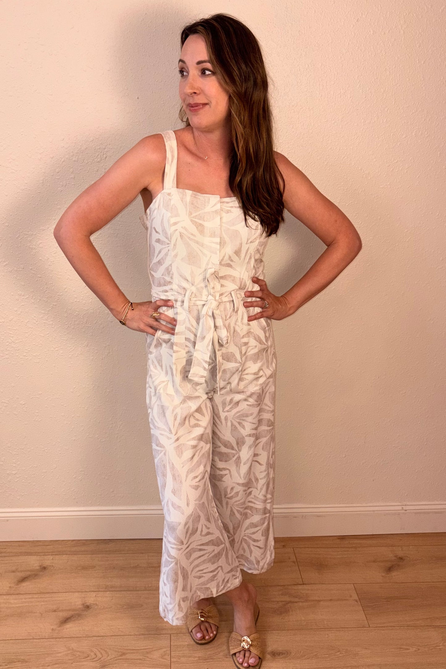 Bree Straight Neck Cropped Jumpsuit