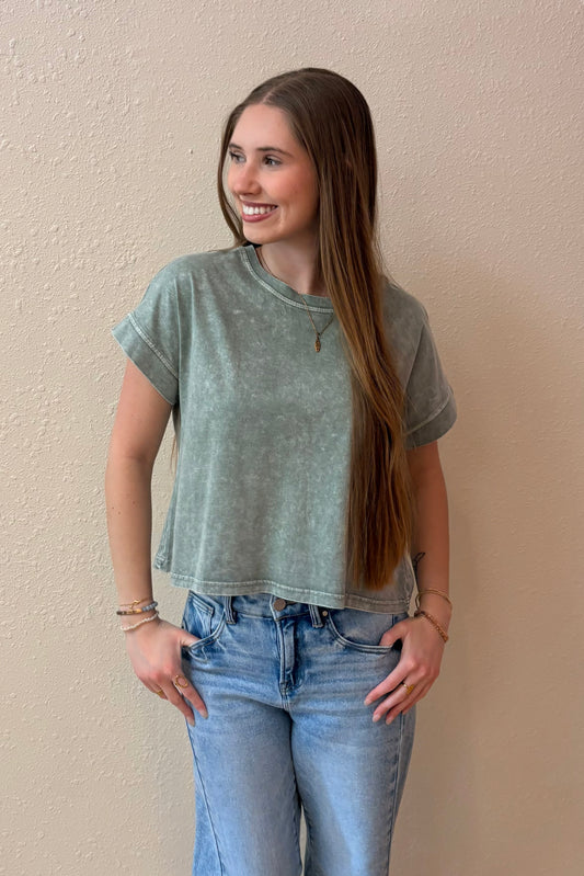 Gianna Green Short Sleeve Tee Shirt