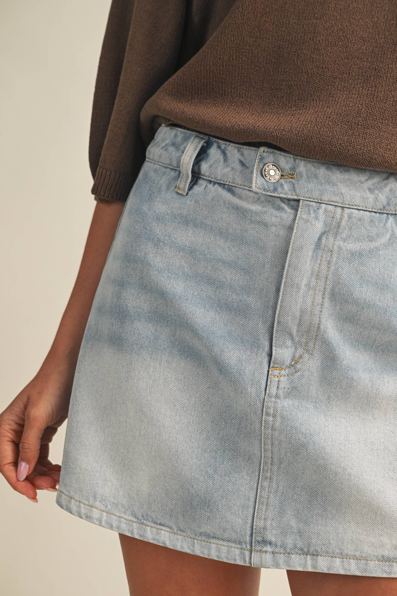 Savannah Light Wash Denim Skort