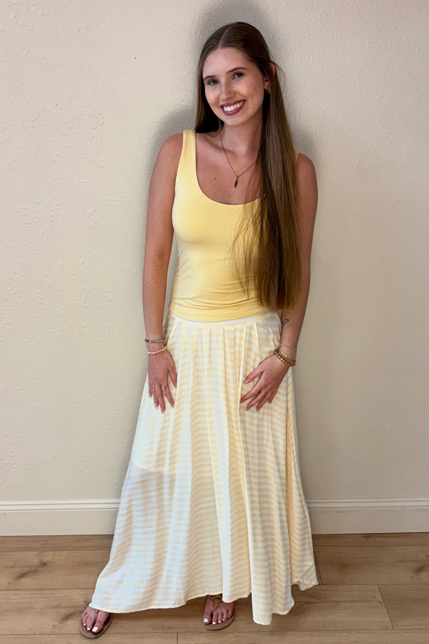 Camila Yellow Stripe Maxi Skirt