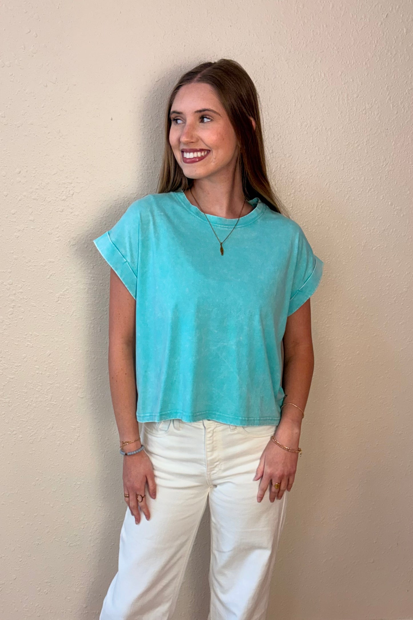Zara Mint Mineral Wash T-Shirt