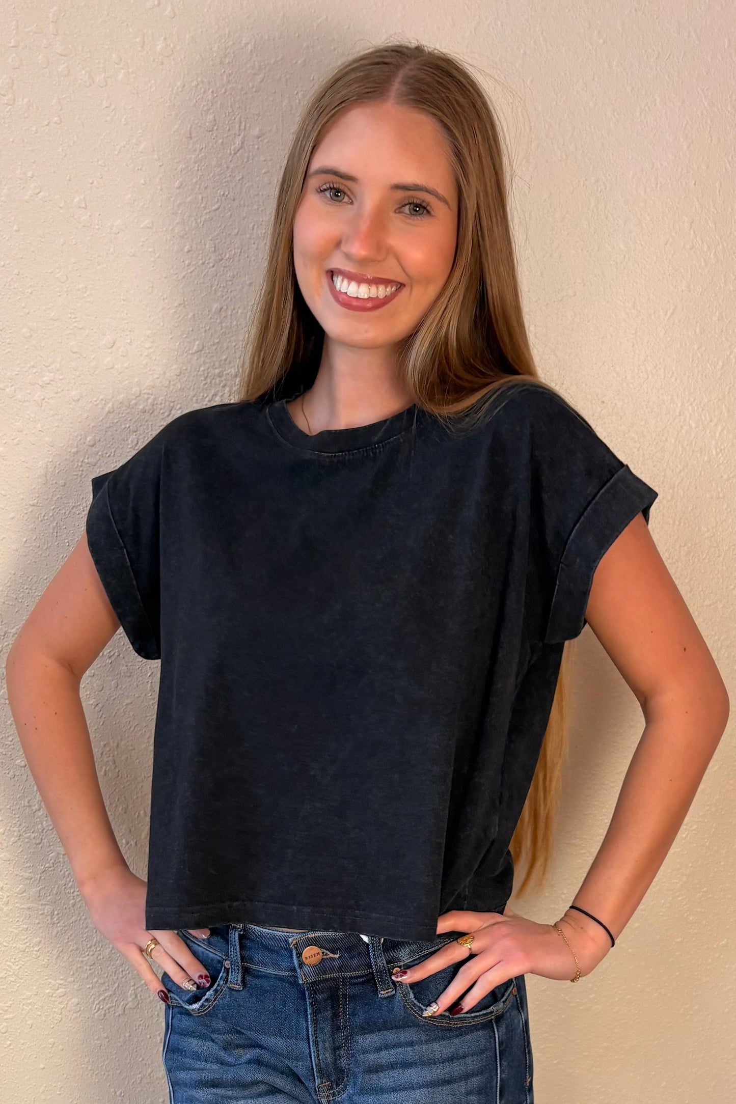 Zara Black Mineral Wash T-Shirt