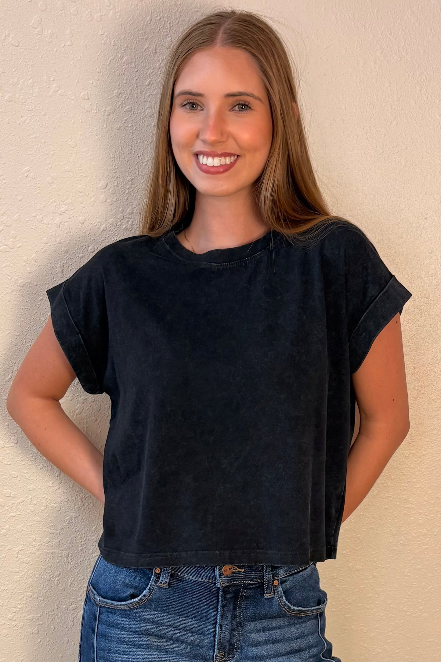 Zara Black Mineral Wash T-Shirt