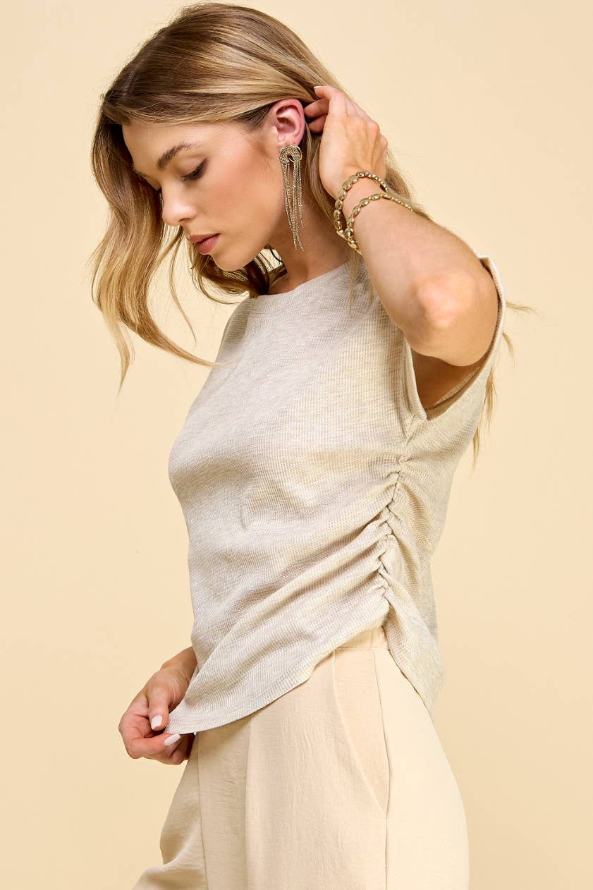 Oriana Side Ruched Thermal Top