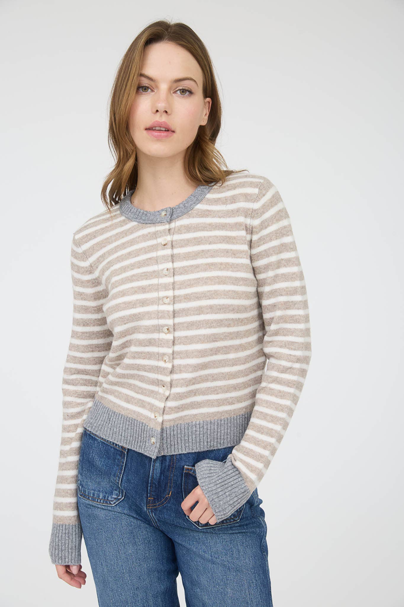 Nikki Stripe Cardigan Sweater