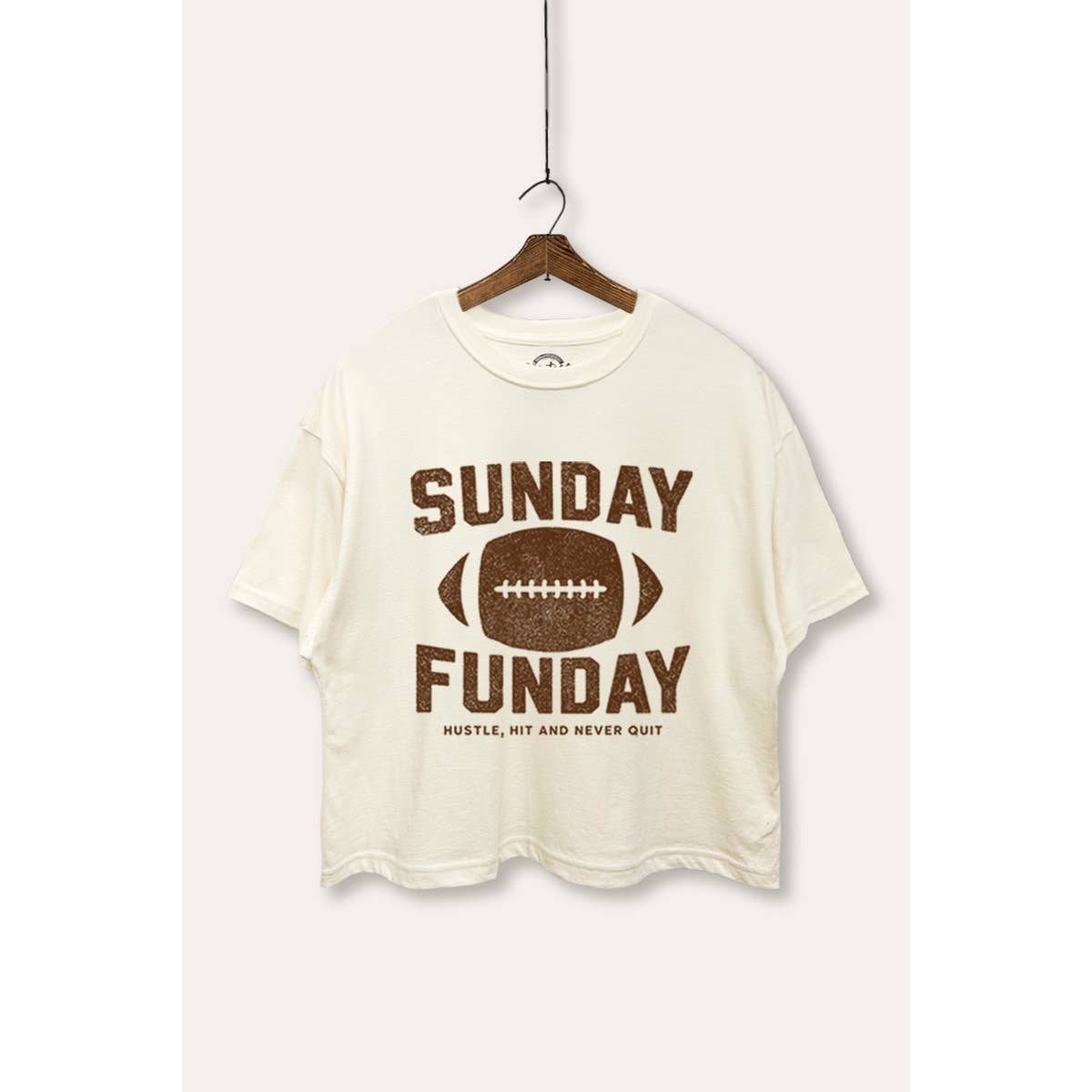 Sunday Funday Football Graphic Boxy Crop Top