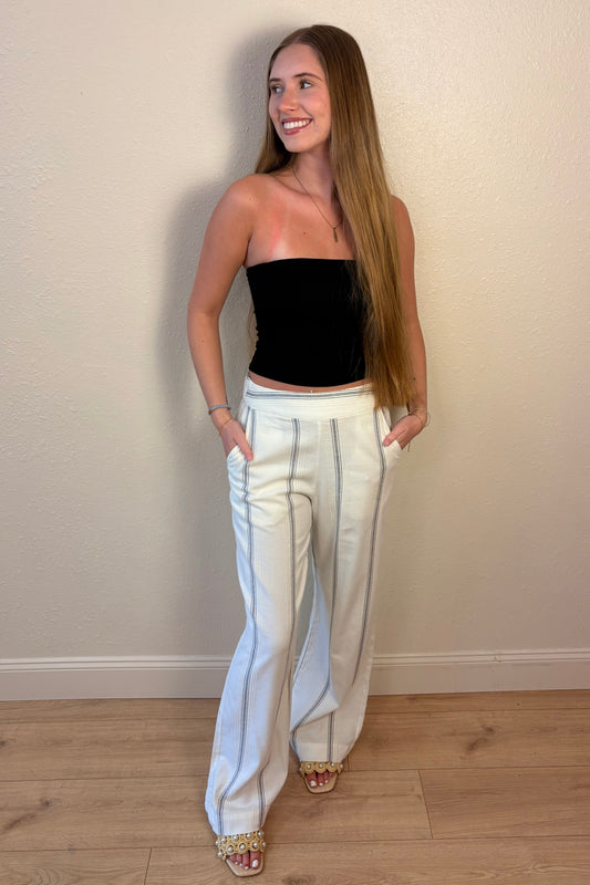 Margo Ivory Stripe Trouser Pant