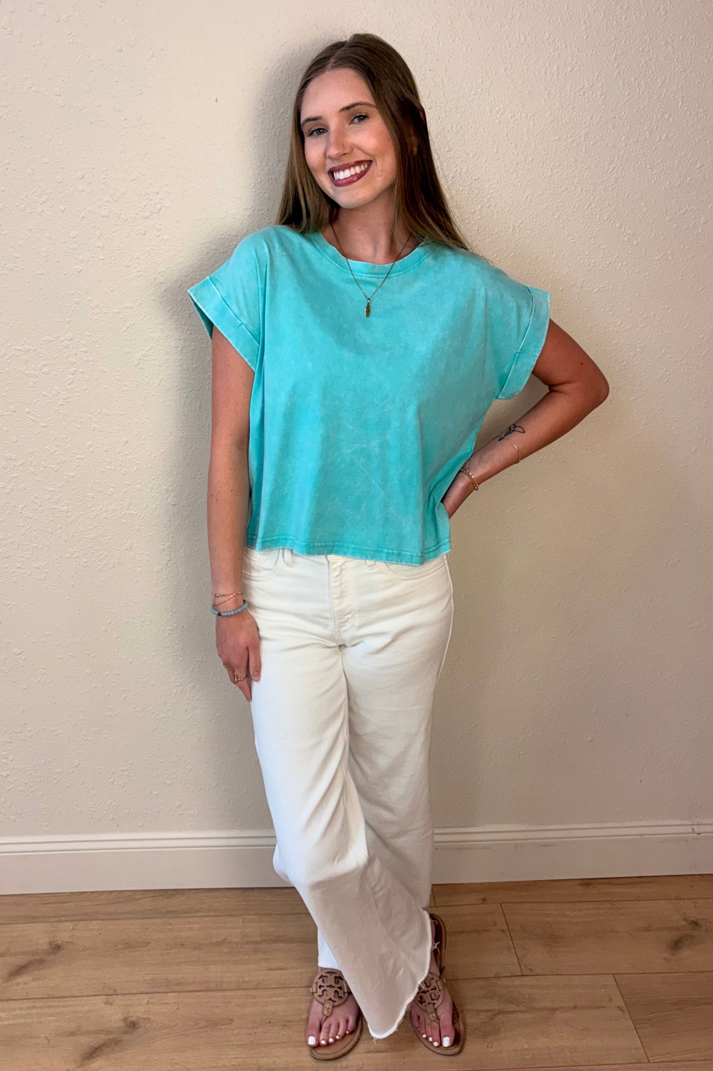 Zara Mint Mineral Wash T-Shirt