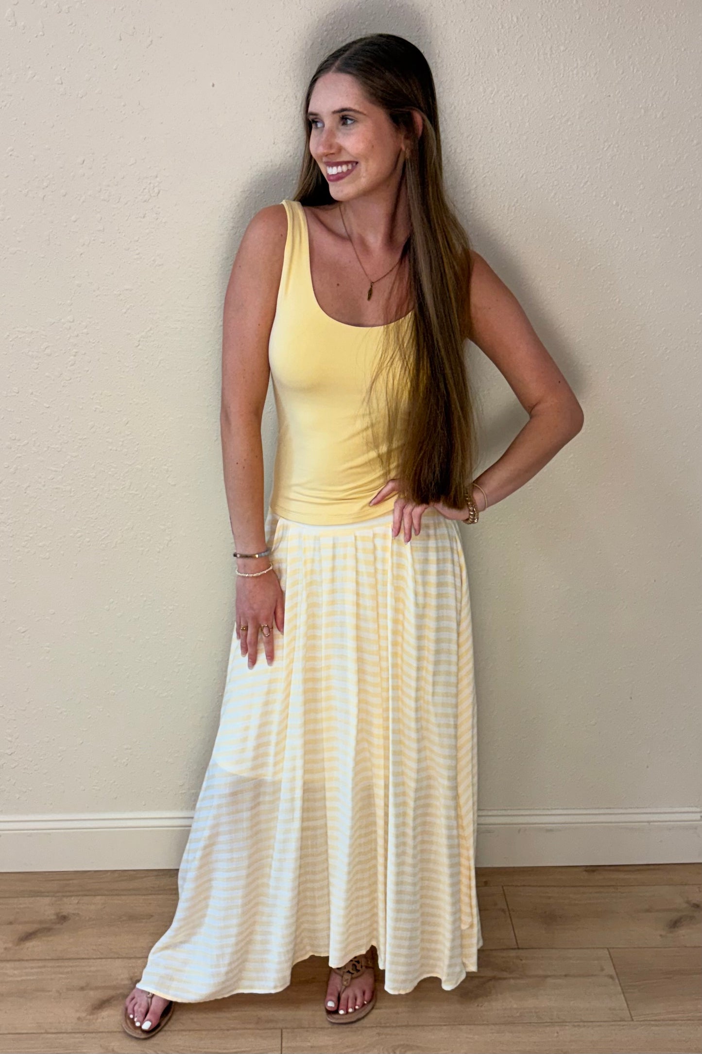 Camila Yellow Stripe Maxi Skirt
