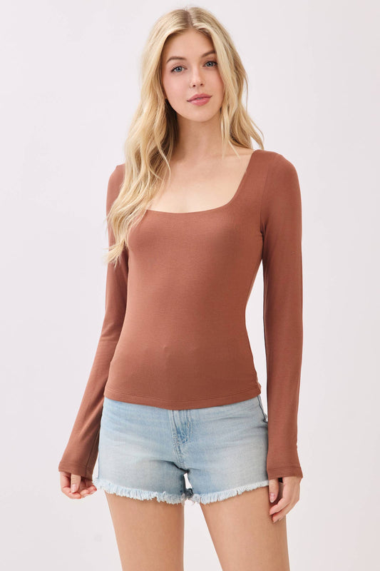 Clarissa Double Layer Long Sleeve Top