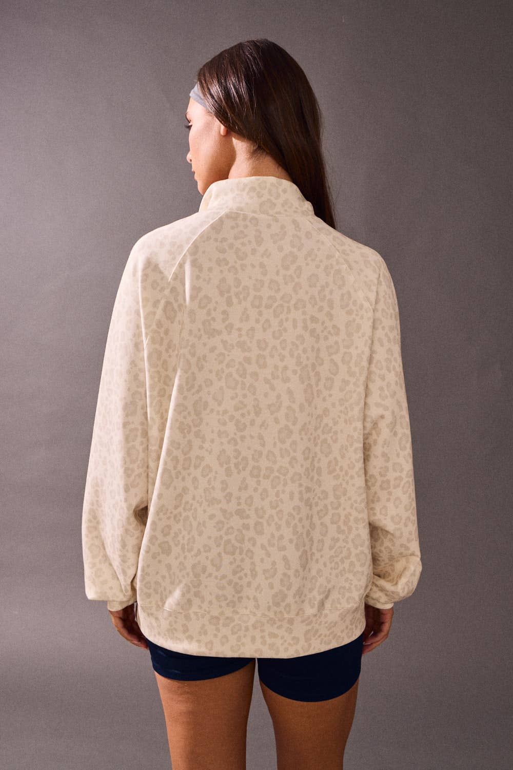 Marlene Leopard Quarter Zip Pullover