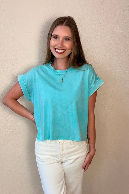 Zara Mint Mineral Wash T-Shirt