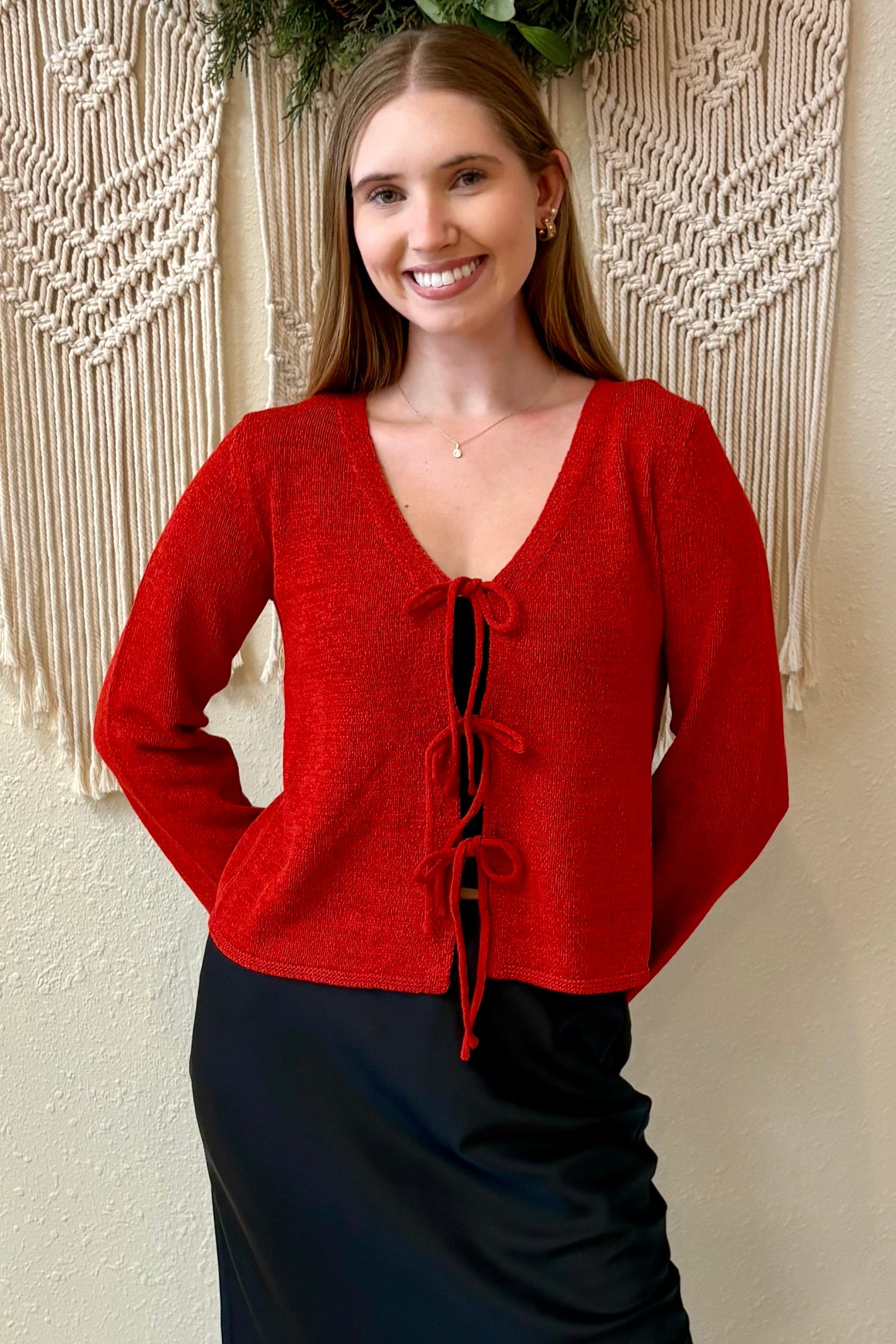 Amelia Tie Front Cardigan Sweater