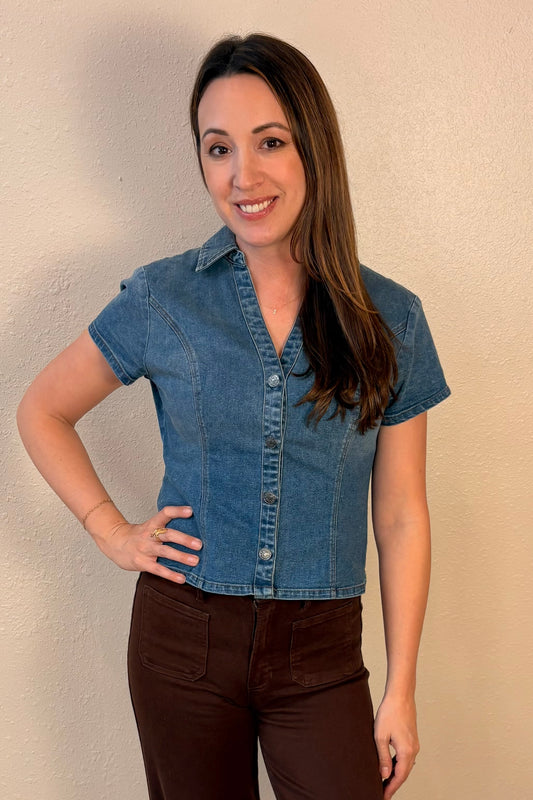 Tyler Short Sleeve Denim Top