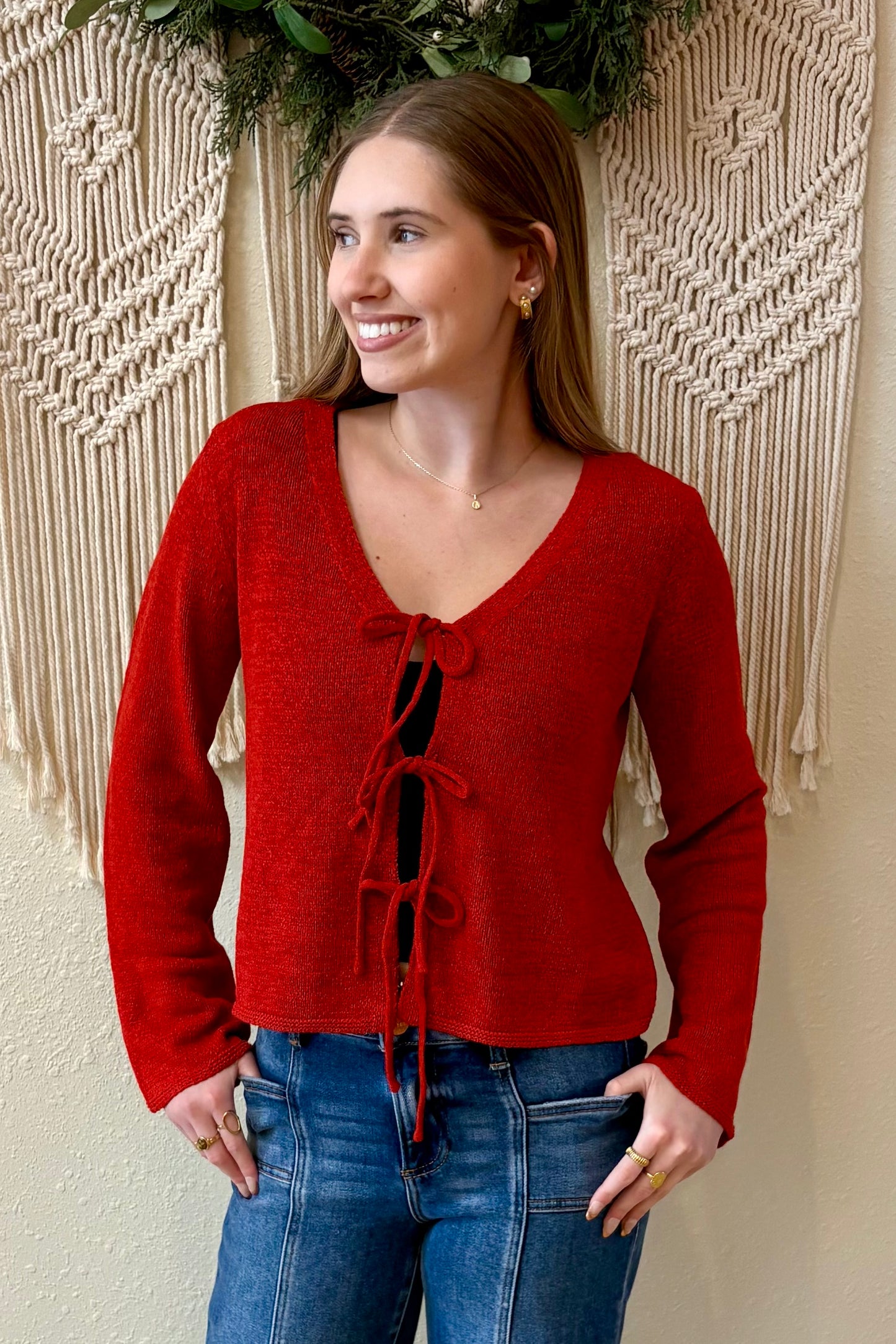 Amelia Tie Front Cardigan Sweater