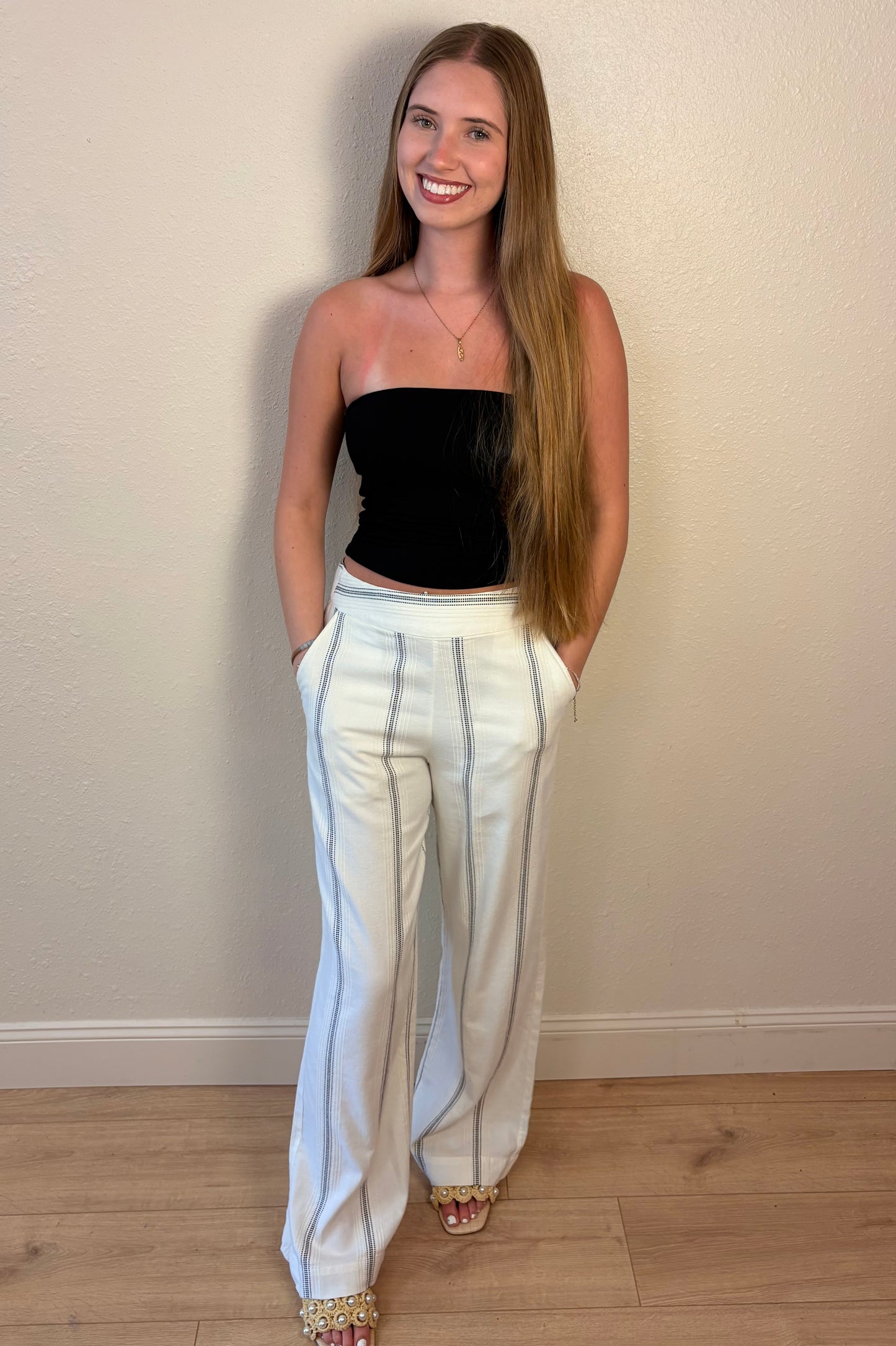 Margo Ivory Stripe Trouser Pant