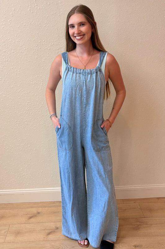 Meadow Washed Chambray Jumpsuit