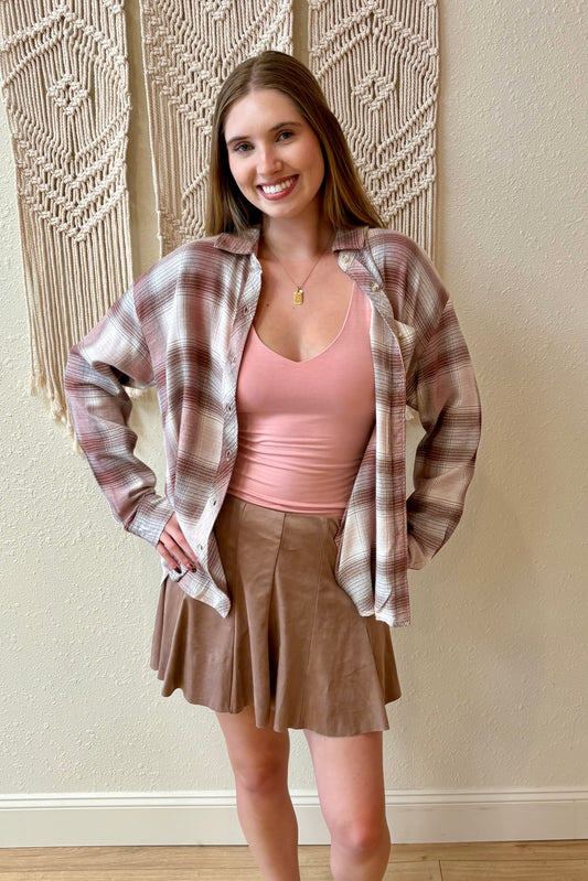 Bethany Pink Flannel Shirt