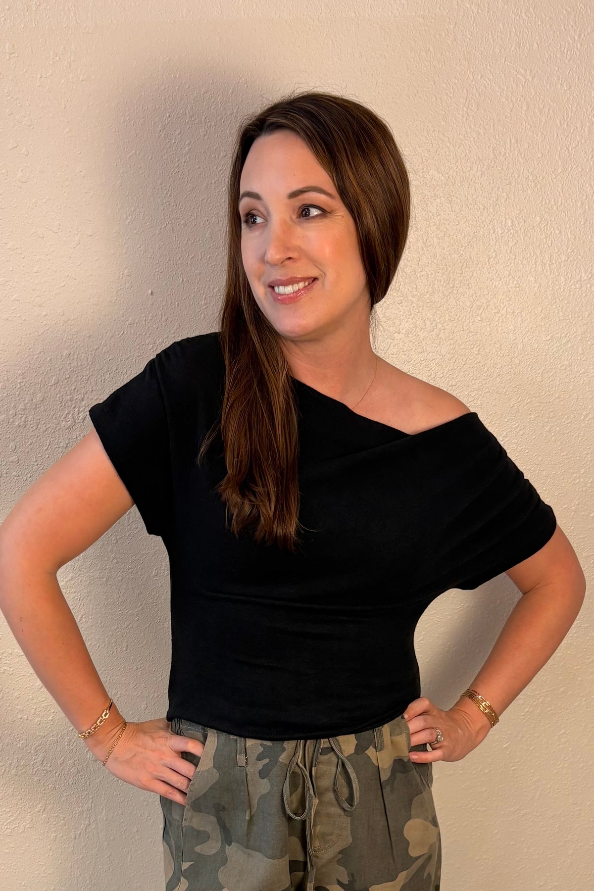 Jillian Black Off the Shoulder Top