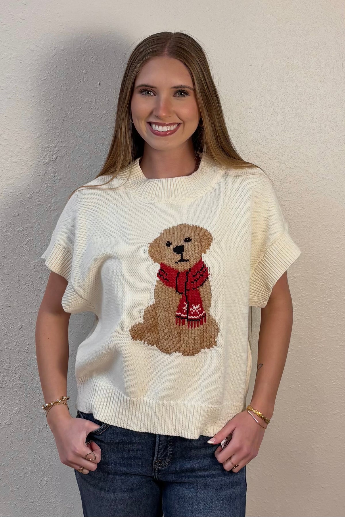 Luna Winter Dog Knit Sweater Top