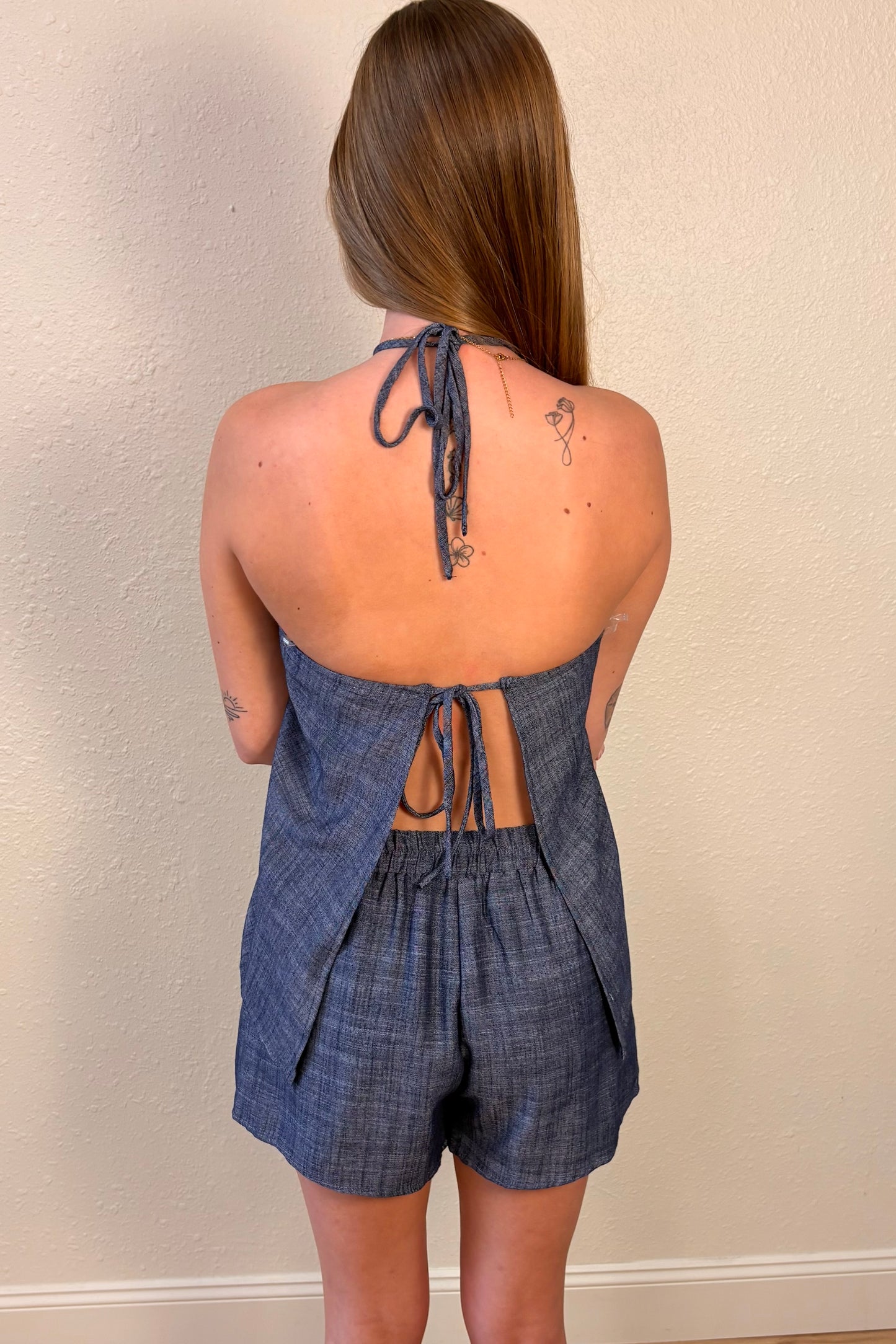 Reese Lightweight Denim Halter Top