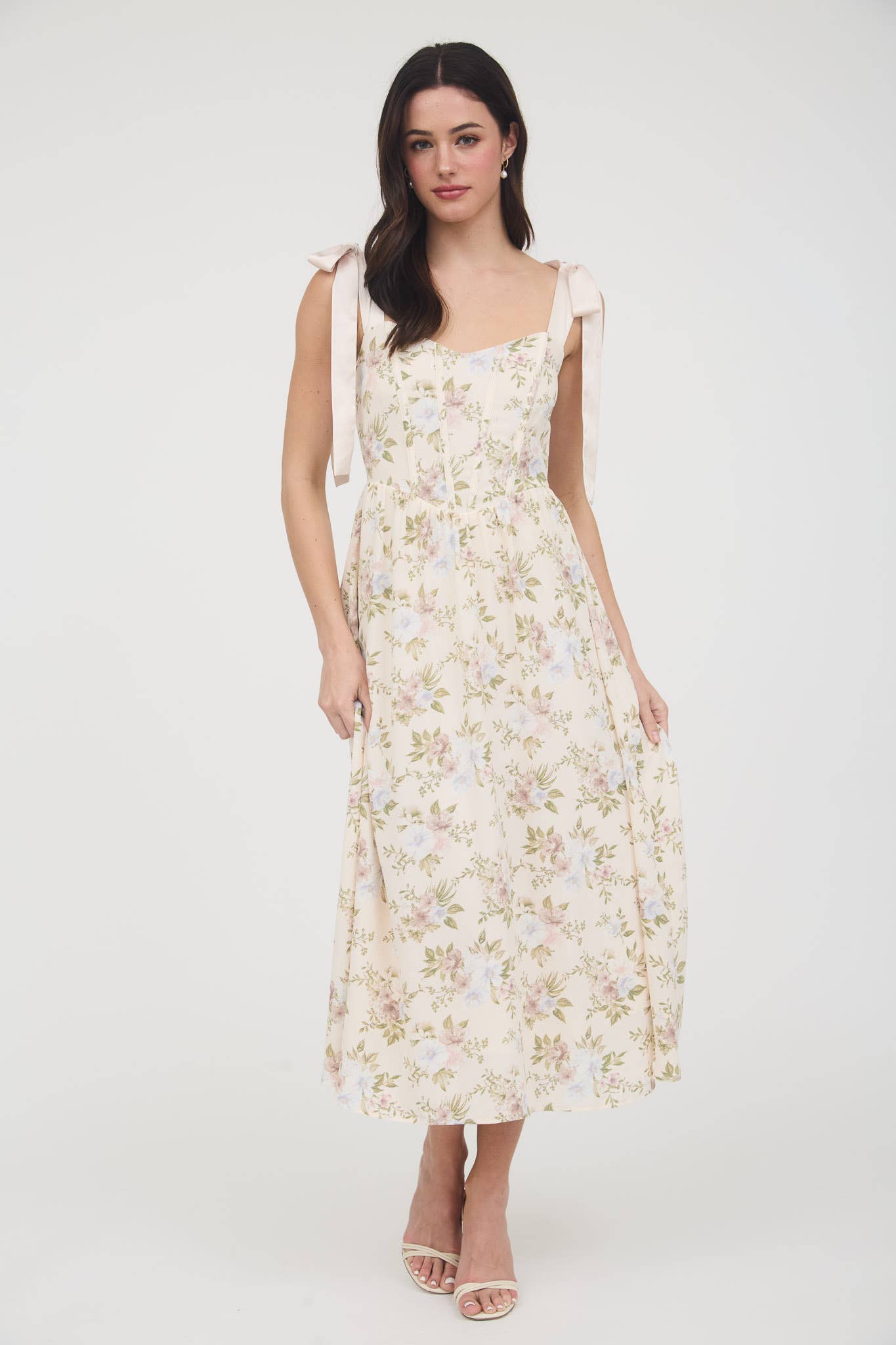 Everly Floral Corset Maxi Dress