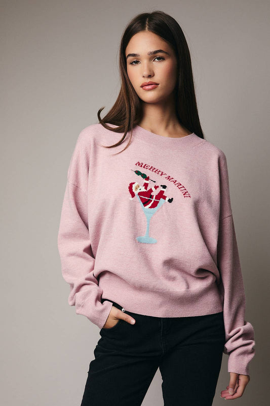 Merry Martini Santa Sweater