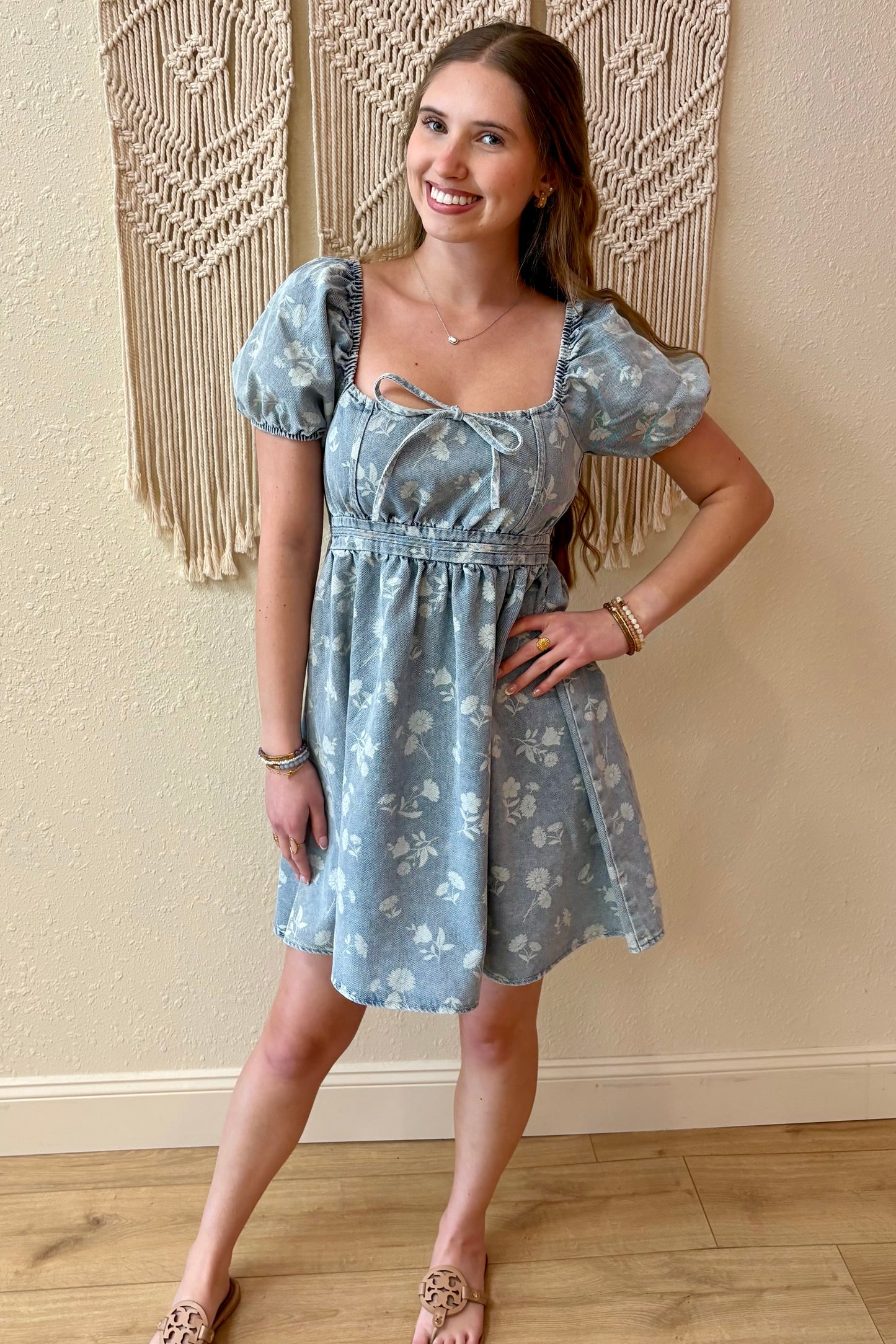 Charleigh Floral Denim Mini Dress