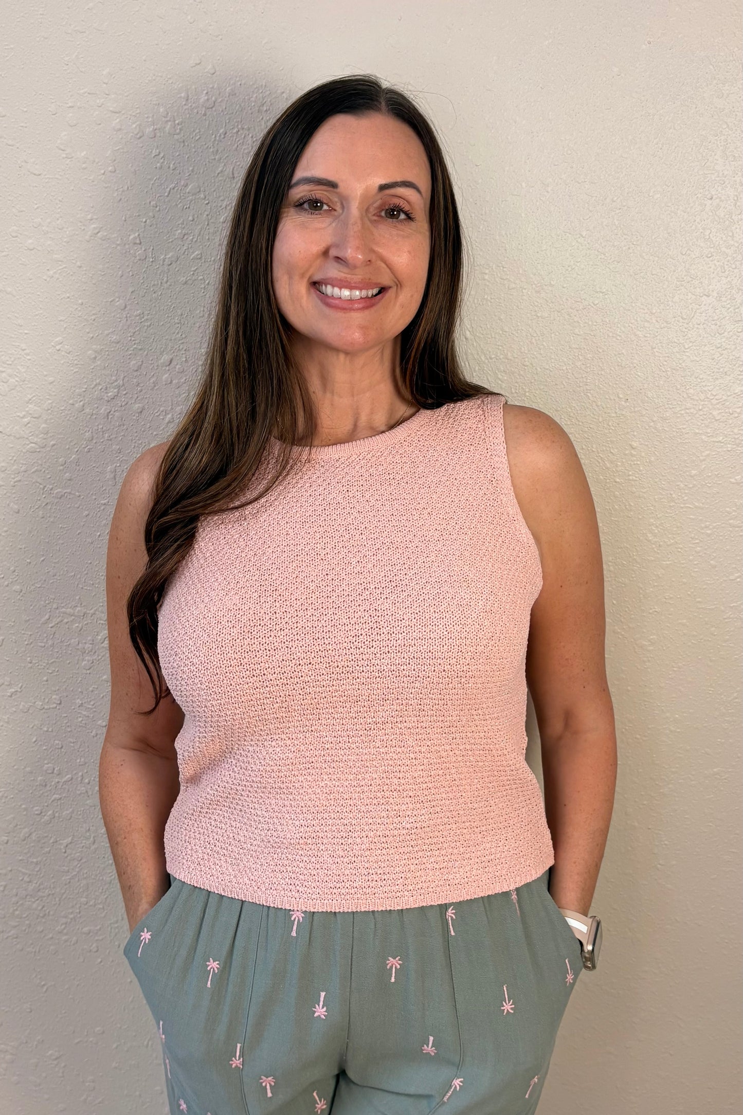 Sienna Pink Sleeveless Knit Top