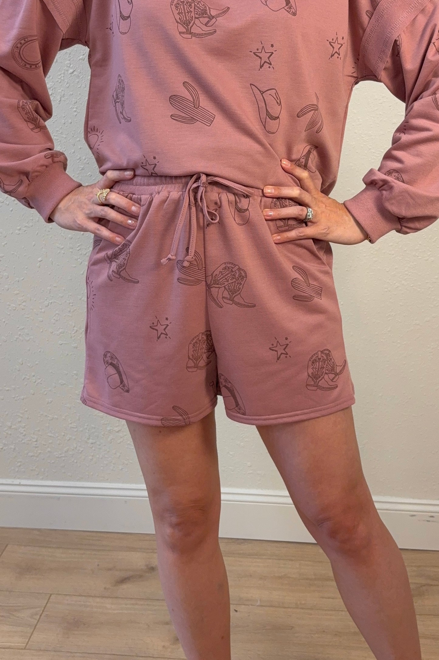 Kaylee Western Print Lounge Shorts