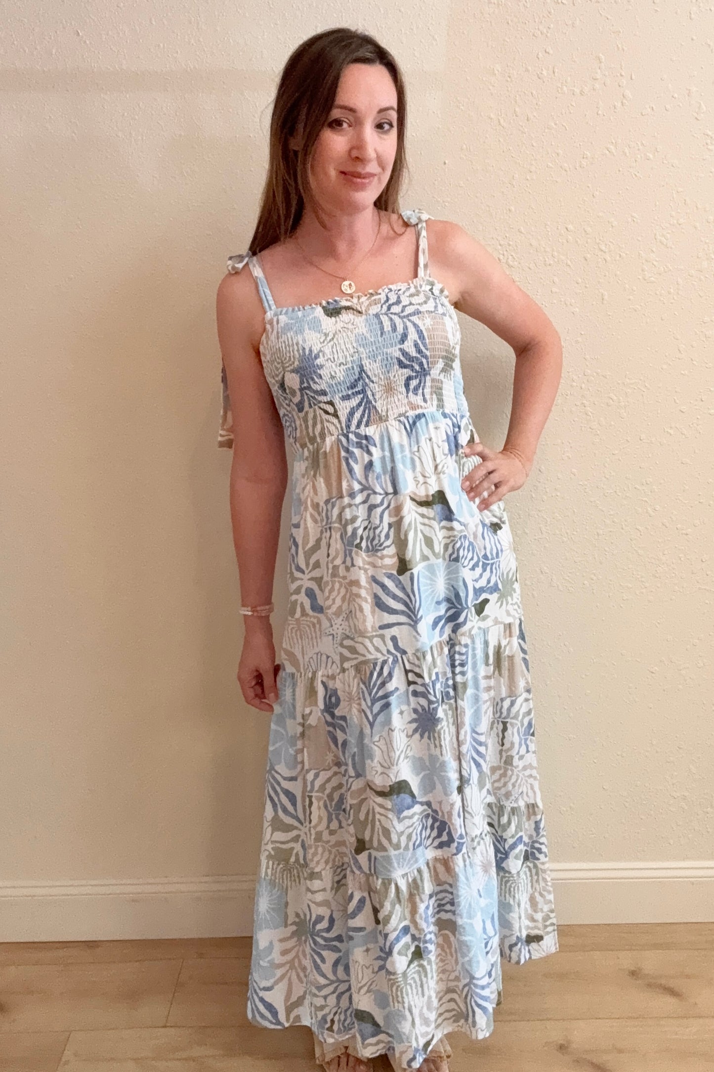 Charlotte Tropical Print Maxi Dress