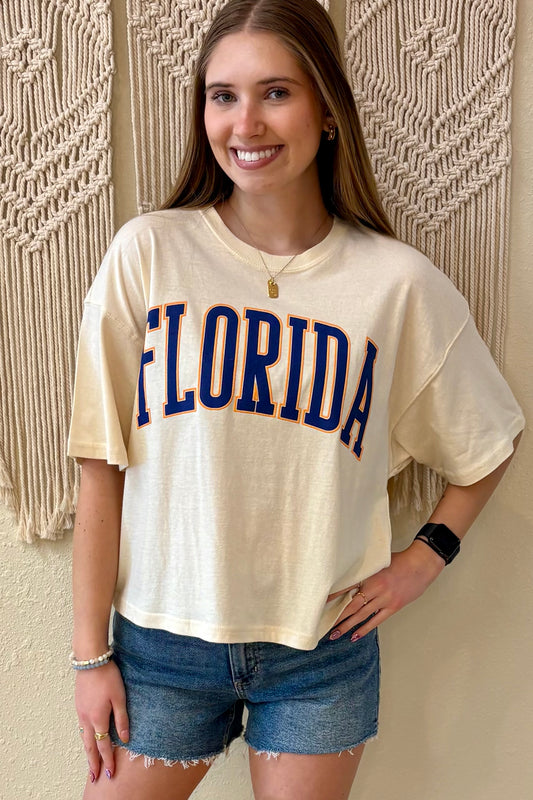 Florida Graphic Cropped Tee Shirt