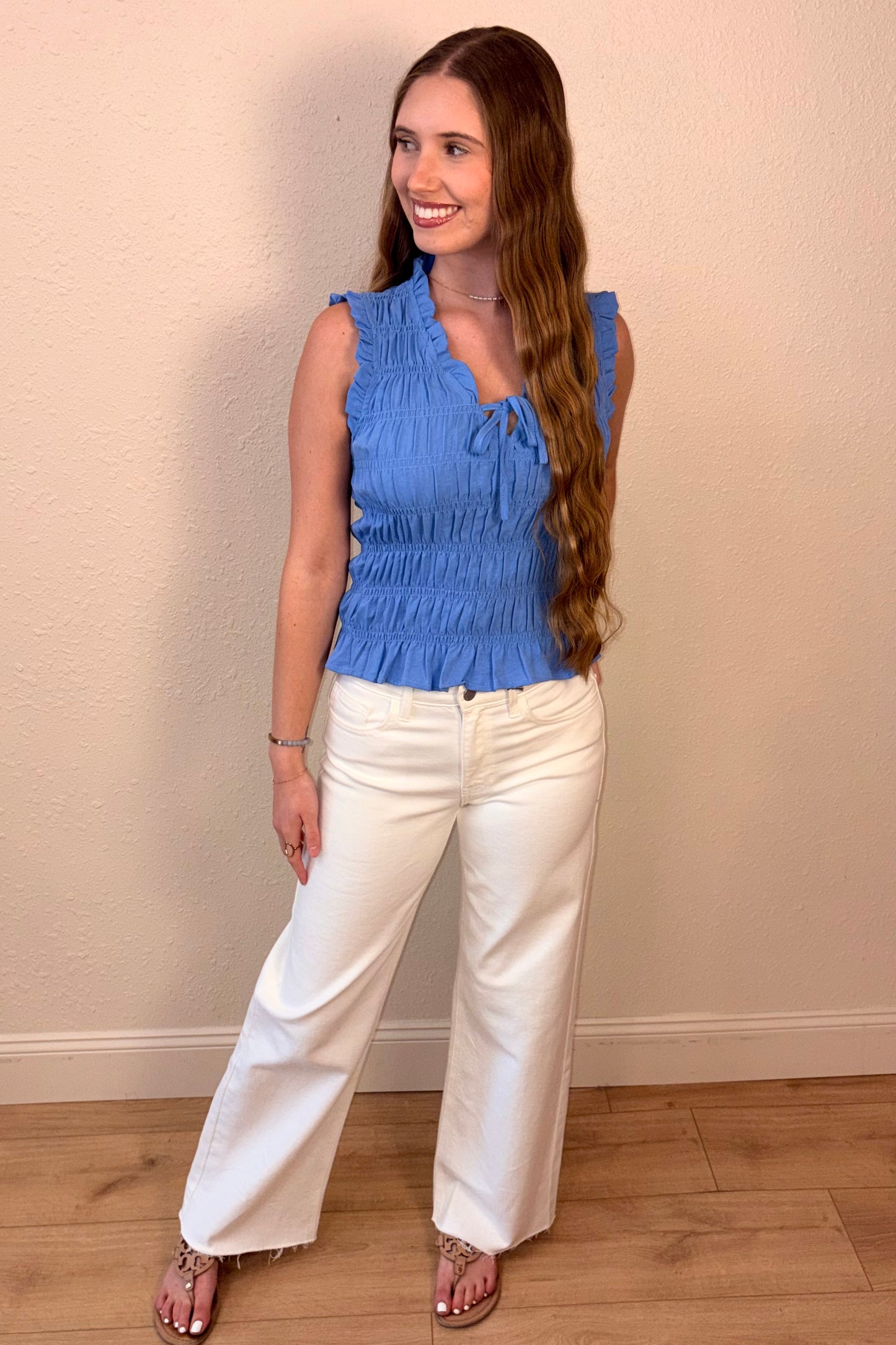 Marleigh Smocked Sleeveless Top