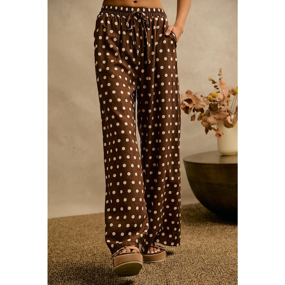 Emery Brown Polka Dot Pants